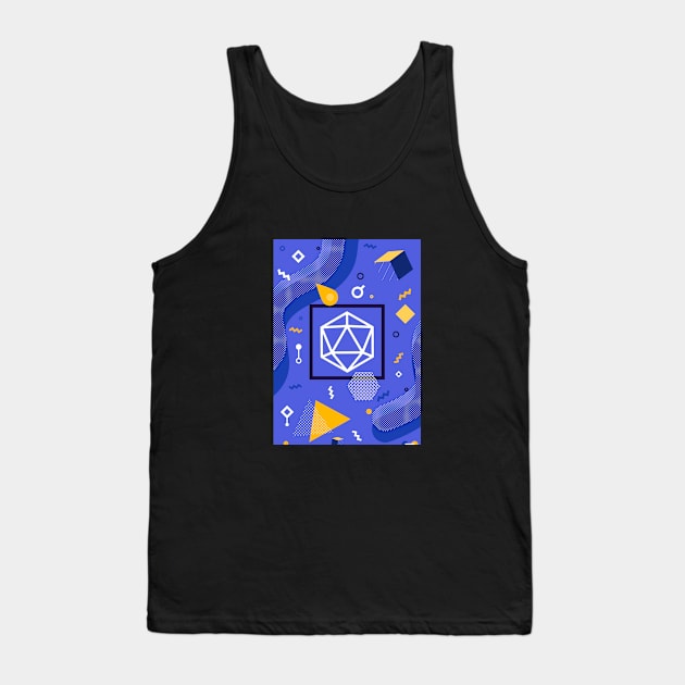 Polyhedral Dice Set Memphis Design Royal Blue Tabletop RPG Tank Top by dungeonarmory